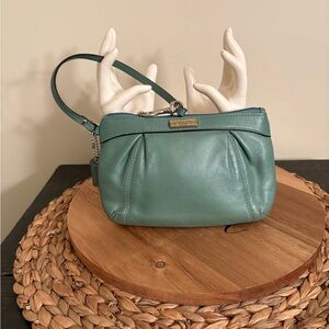 Coach Seafoam Leather Wristlet